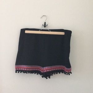 Black shorts with colored edges
